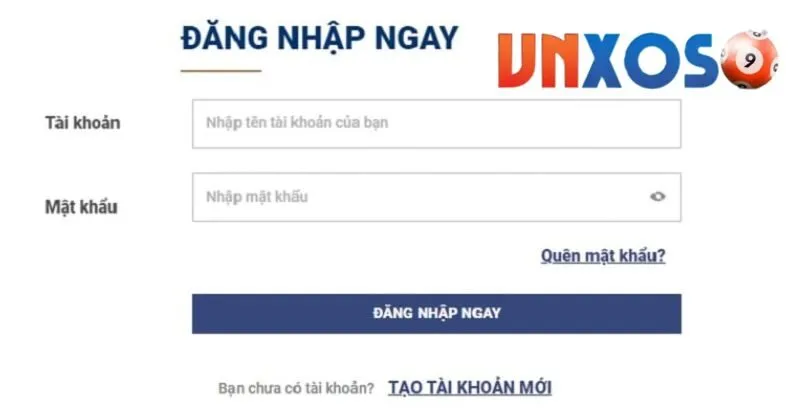 Giao diện đăng ký tài khoản tại VNXOSO